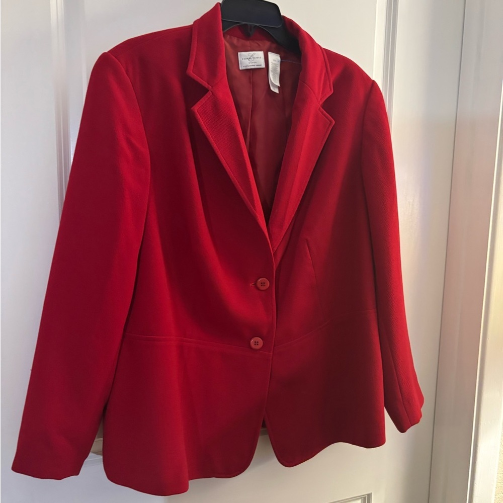 Liz Claiborne Emma James Red Women's Blazer Jacket sz 18W